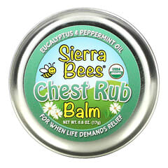 Sierra Bees, Chest Rub Balm, Eucalyptus & Peppermint, 0.6 oz (17 g)