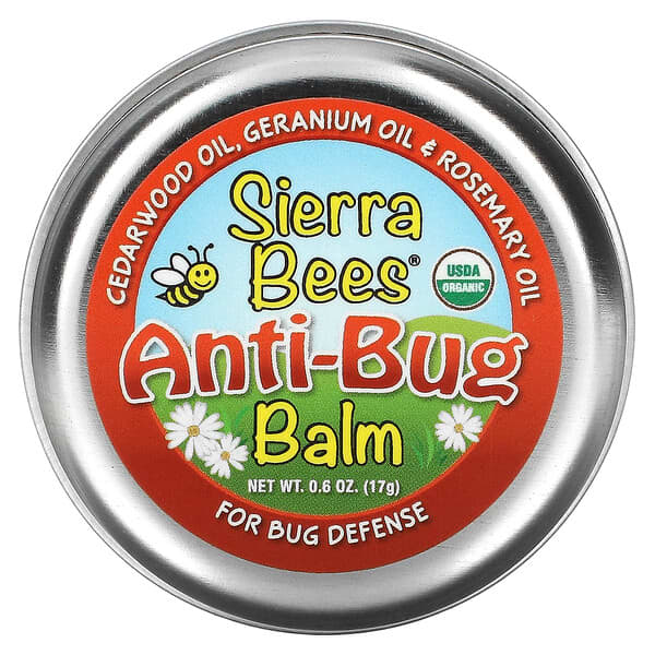 Sierra Bees, 虫よけバーム、シーダー、ゼラニウム、ローズマリー油、17g（0.6オンス）
