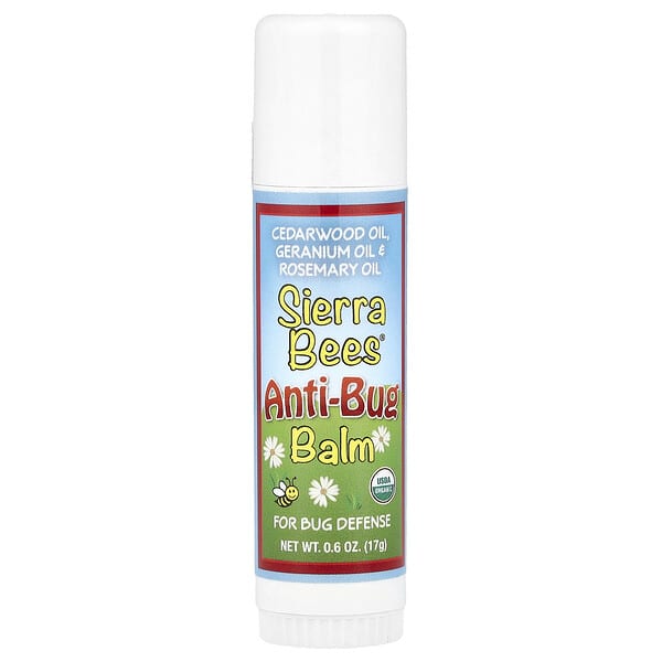 Sierra Bees, Anti-Bug Balm Stick, Cedarwood, Geranium & Rosemary Oil, 0.6 oz (17 g)