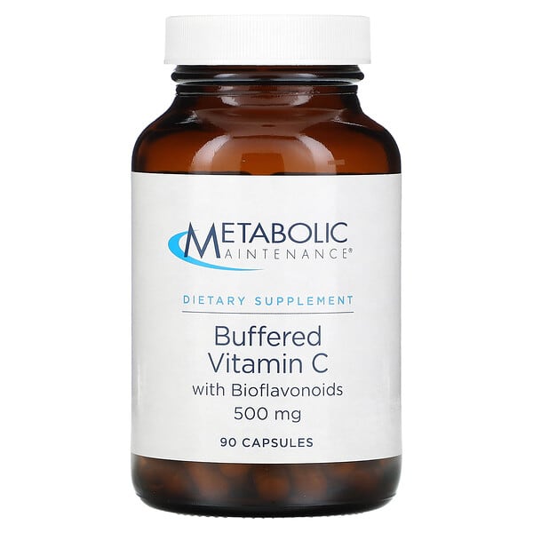 Metabolic Maintenance, Buffered Vitamin C with Bioflavonoids, 500 mg, 90 Capsules
