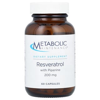 Metabolic Maintenance, Resveratrol com Piperina, 200 mg, 60 Cápsulas