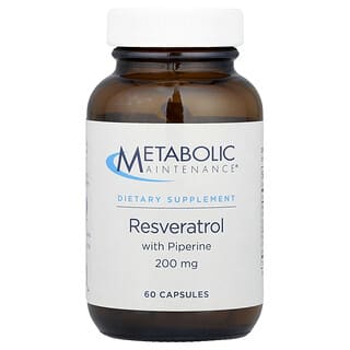 Metabolic Maintenance, Resveratrol met piperine, 200 mg, 60 capsules