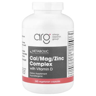 Metabolic Maintenance, Cal/Mag/Zinc Complex with Vitamin D, 240 Vegetarian Capsules