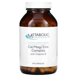 Metabolic Maintenance, комплекс кальция, магния и цинка с витамином D, 240 капсул