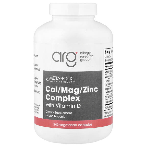 Cal/Mag/Zinc Complex with Vitamin D, 240 Vegetarian Capsules