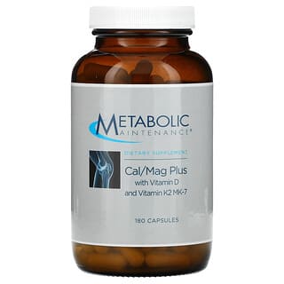 Metabolic Maintenance, Cal/Mag Plus mit Vitamin D und Vitamin K2 MK-7, 180 Kapseln