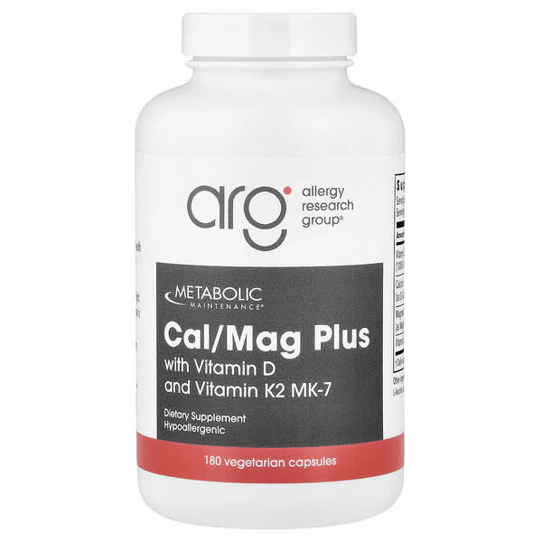 Cal/Mag Plus with Vitamin D and Vitamin K2 MK-7, 180 Vegetarian Capsules