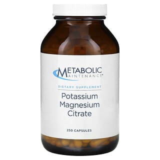 Metabolic Maintenance, Citrato de Potássio e Magnésio, 250 Cápsulas