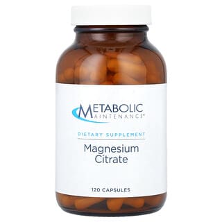 Metabolic Maintenance, Magnesium Citrate, Magnesiumcitrat, 120 Kapseln
