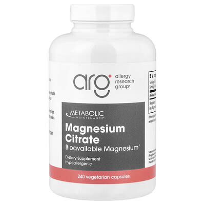 Metabolic Maintenance, Magnesium Citrate, 240 Vegetarian Capsules (150 mg per capsule)