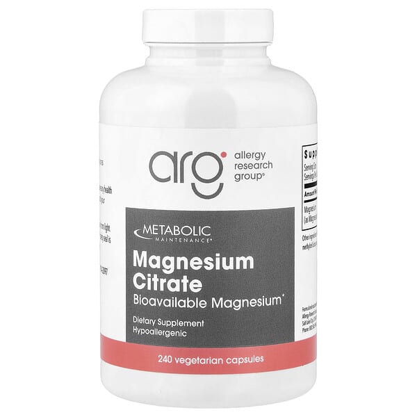 Magnesium Citrate, 240 Vegetarian Capsules (150 mg per Capsule)