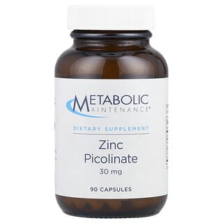 Metabolic Maintenance, Picolinato de zinco, 30 mg, 100 cápsulas