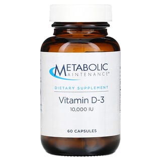 Metabolic Maintenance, Vitamina D-3, 250 mcg (10.000 UI), 60 Cápsulas