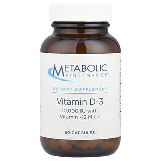 Metabolic Maintenance, Vitamine D-3 avec vitamine K2 MK-7, 60 capsules