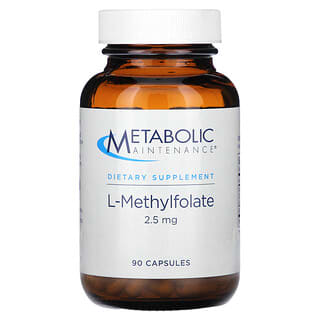 Metabolic Maintenance, L-metilfolato, 2,5 mg, 90 cápsulas