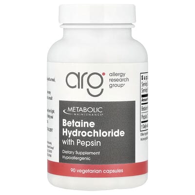 Metabolic Maintenance, Betaine Hydrochloride with Pepsin, 90 Vegetarian Capsules