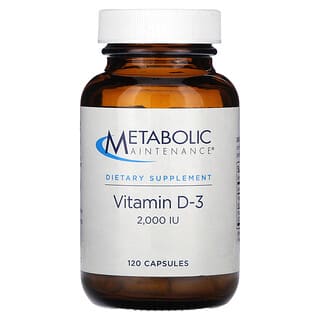 Metabolic Maintenance, Vitamina D3, 2000 UI, 120 cápsulas