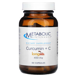 Metabolic Maintenance, Curcumina y vitamina C, 400 mg, 60 cápsulas
