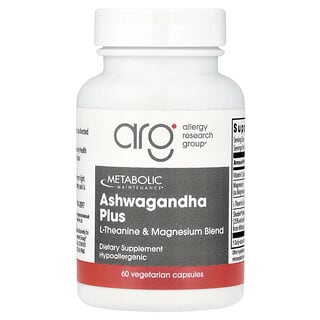 Metabolic Maintenance, Ashwagandha Plus, L-Theanin & Magnesiumblanding, 60 kapsler