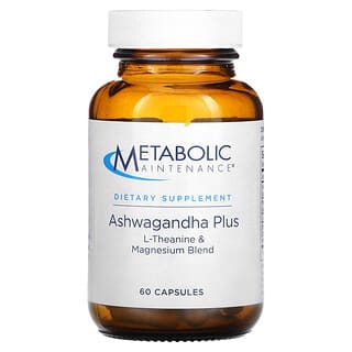 Metabolic Maintenance, Ashwagandha Plus, Mezcla de L-teanina y magnesio, 60 cápsulas