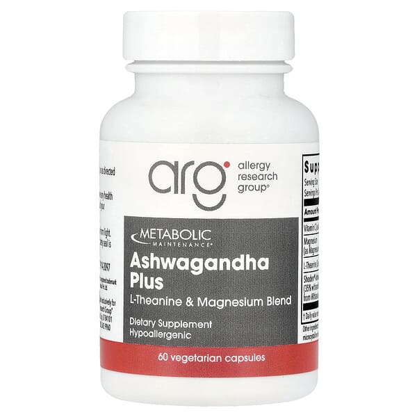 Ashwagandha Plus, L-Theanine & Magnesium Blend, 60 Vegetarian Capsules