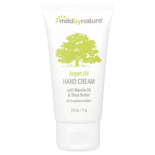 Mild By Nature, Crema per le mani all'olio di argan, con olio di marula, di cocco e burro di karité, emolliente e non profumata, 71 g