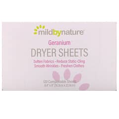 Mild By Nature, Dryer Sheets, Geranium, 120 Compostable Sheets