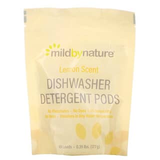 Mild By Nature, 自動食洗器用洗剤ジェルボール、レモンの香り、10回分、0.39ポンド、177g（6.24オンス）