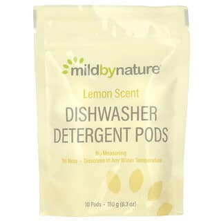 Mild By Nature, Dosettes de détergent pour lave-vaisselle, Citron, 10 dosettes, 180 g