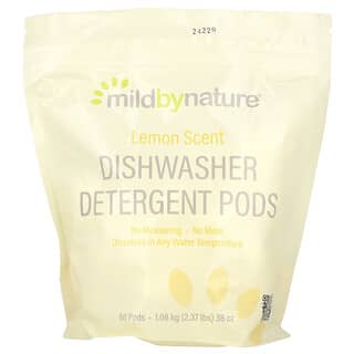 Mild By Nature, Cápsulas de detergente para lavavajillas automáticos, Limón, 60 cápsulas, 1,08 kg (2,37 lb)