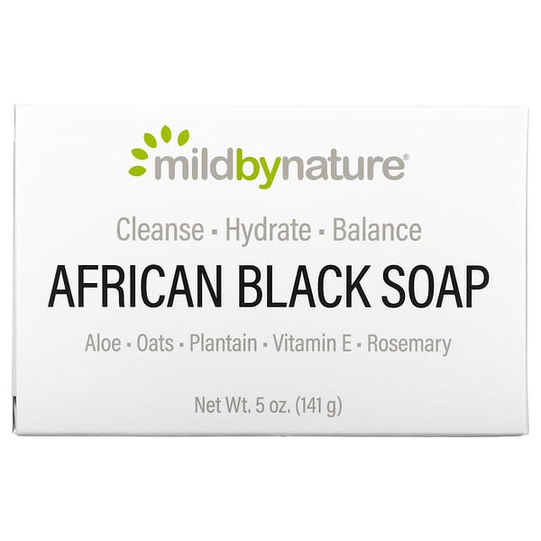 Mild By Nature (مايلد باي ناتشور)‏, لوح صابون أسود أفريقي، بالشوفان وموز الجنة، 5 أونصة (141 جم)