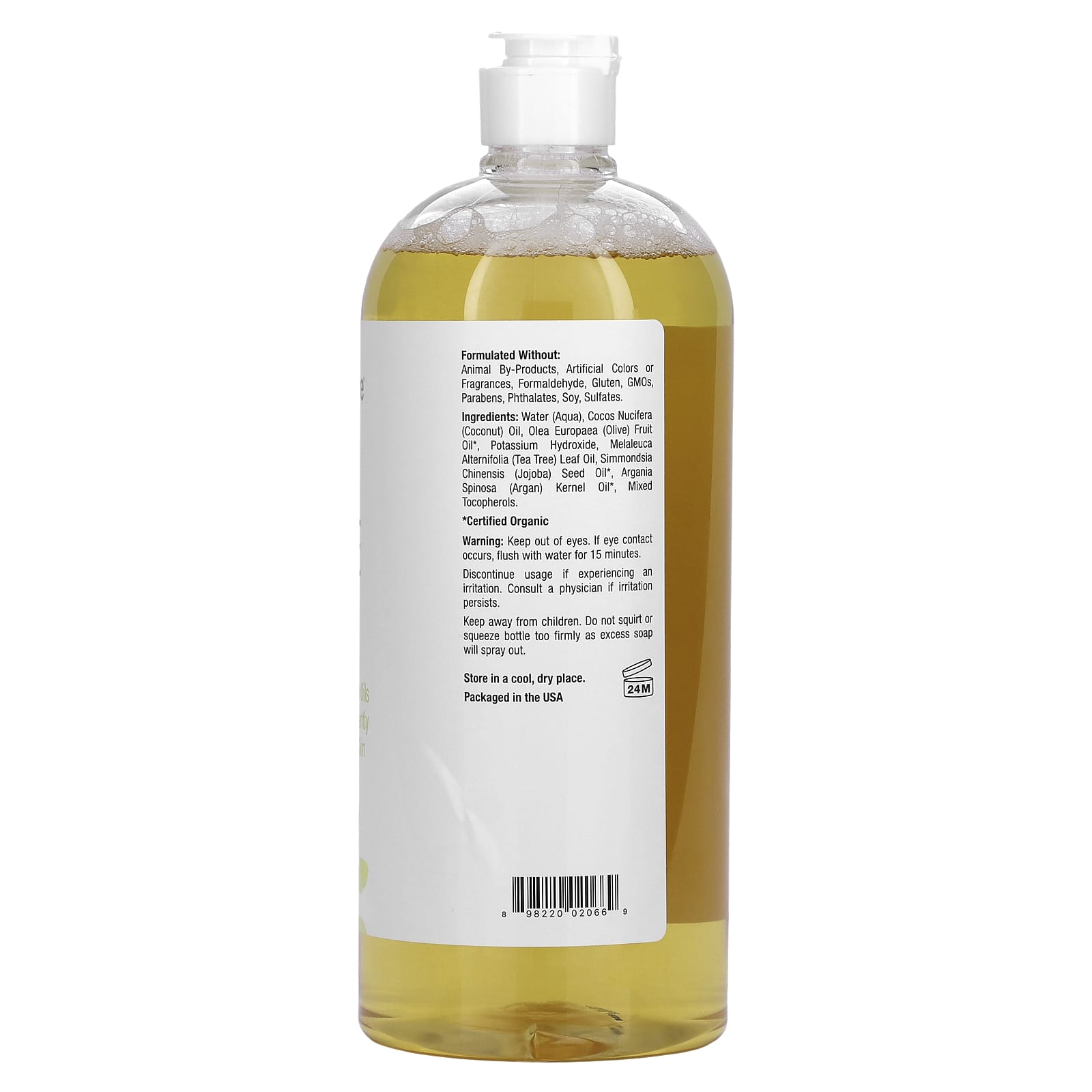 Mild By Nature, Tea Tree Castile Soap, 34 Fl Oz (1005 Ml)