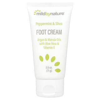 Mild By Nature, Peppermint & Shea Foot Cream with Argan & Marula Oils, 2.5 oz (71 g)