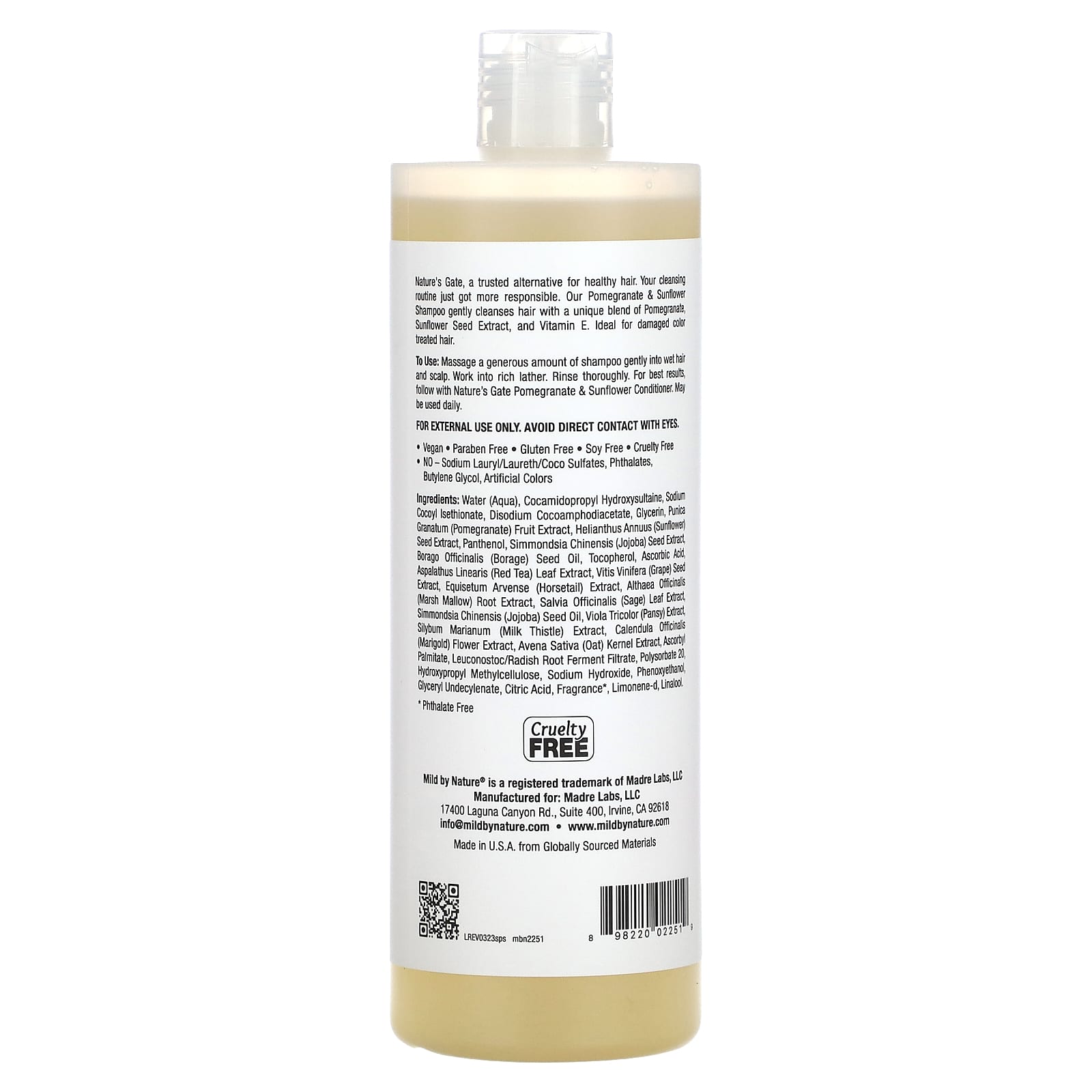 Mild By Nature, Pomegranate & Sunflower Shampoo for Color-Treated Hair ...