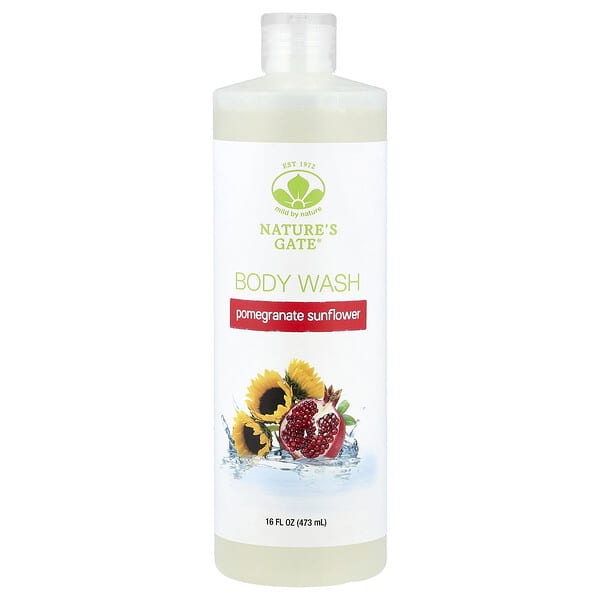 Mild By Nature, (Nature's Gate), 석류 해바라기 바디 워시, 473ml(16fl oz)