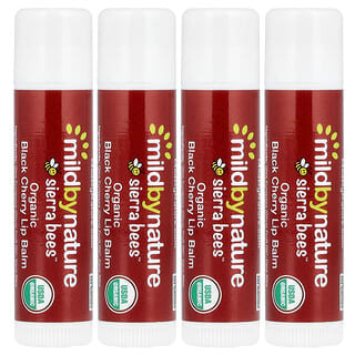 Mild By Nature, Sierra Bees™, Organic Lip Balms, Black Cherry, 4 Pack, 0.15 oz (4.25 g) Each