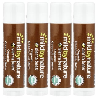 Mild By Nature, Organic Lip Balms, Coconut, 4 Pack, 0.15 oz (4.25 g) Each
