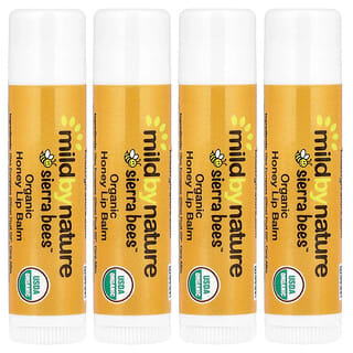 Mild By Nature, Sierra Bees™, органічні бальзами для губ, мед, набір із 4 шт. по 4,25 г (0,15 унції)