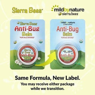 Mild By Nature, Sierra Bees™, бальзам против насекомых, кедр, герань и масло розмарина, 17 г (0,6 унции)