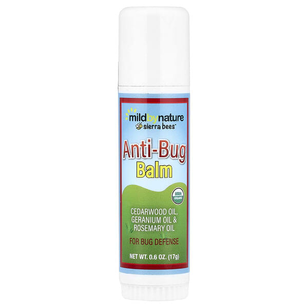 Mild By Nature, 안티버그 밤 스틱, 삼나무, 제라늄, 로즈메리 오일, 17g(0.6oz)