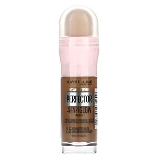 Maybelline, Instant Age Rewind, Perfector 4-in-1 Glow Makeup, 2.5 Medium-Deep Warm, 0.68 fl oz (20 ml)