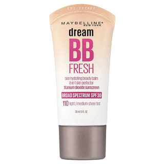 Maybelline, Dream BB Fresh, Bálsamo de Beleza Hidratante para a Pele, FPS 30, Tonalidade Transparente Claro/Médio 110, 30 ml (1 fl oz)