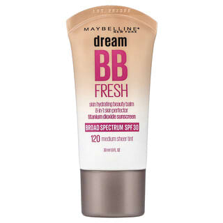 Maybelline, Dream BB Fresh, Bálsamo de Beleza Hidratante para a Pele, FPS 30, Tonalidade Facial de Beleza Média 120, 30 ml (1 fl oz)