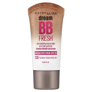 Maybelline, Dream BB Fresh, Bálsamo de Beleza Hidratante para a Pele, FPS 30, Tonalidade Pura Média/Profunda 130, 30 ml (1 fl oz)