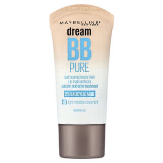 Maybelline, Dream BB Pure, Skin Clearing Beauty Balm, 110 Light/Medium Sheet Tint, 1 fl oz (30 ml)