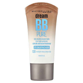 Maybelline, Dream BB Pure, Skin Clearing Beauty Balm, 130 Medium Deep Sheer Tint, 1 fl oz (30 ml)