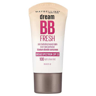 Maybelline, Dream BB Fresh, Skin Hydrating Beauty Balm, SPF 30, 100 Light Sheer Tint, 1 fl oz (30 ml)