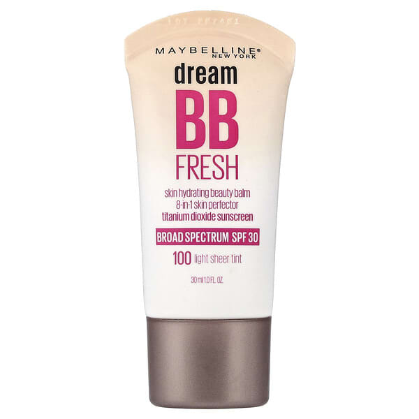 Maybelline, 꿈 BB 프레시, 스킨 하이드레이팅 뷰티 밤, SPF 30, 100 라이트 시어 틴트, 30ml(1fl oz)