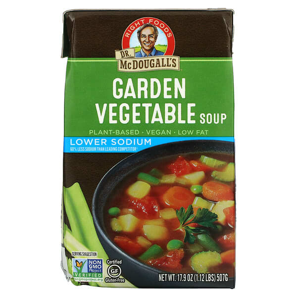 Dr. McDougall's, Lower Sodium Garden Gemüsesuppe, 507 g (17,9 oz.) (Nicht mehr verfügbarer Artikel) 
