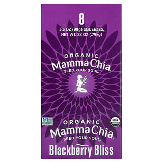Mamma Chia, Organic Chia Squeeze®, Vitality Snack, Blackberry Bliss, 8 Squeezes, 3.5 oz (99 g) Each